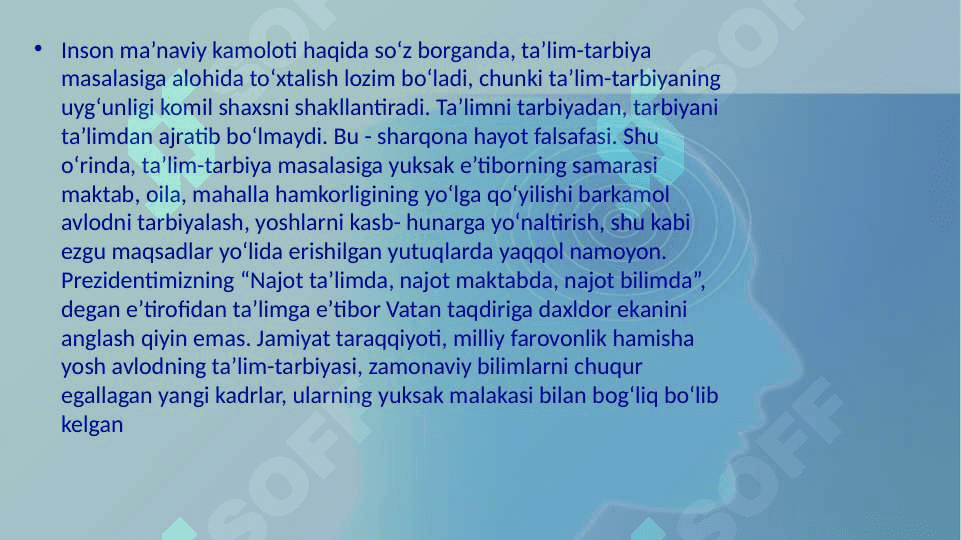 Insoniylik va vatanparvarlik ruhida tarbiyalash kreativ yondashuv 4
