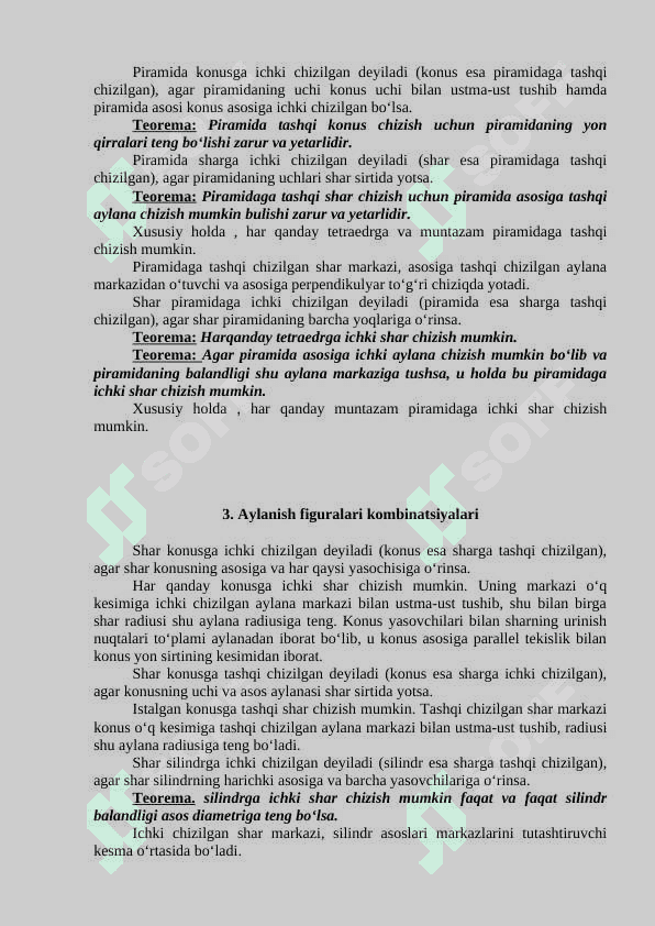 Ko‘p yoqlar va aylanish figuralari kombinatsiyalari 3
