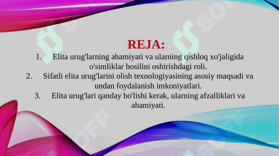 Sifatli g'alla o'simliklaridan elita urug'larni olish texnologiyasi (TAQDIMOT) 2