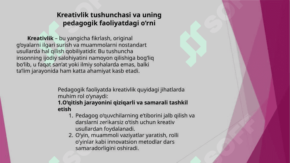 Pedagoglarda kreativlik sifatlarini rivojlantiruvchi metod, vosita va texnologiyalar 2
