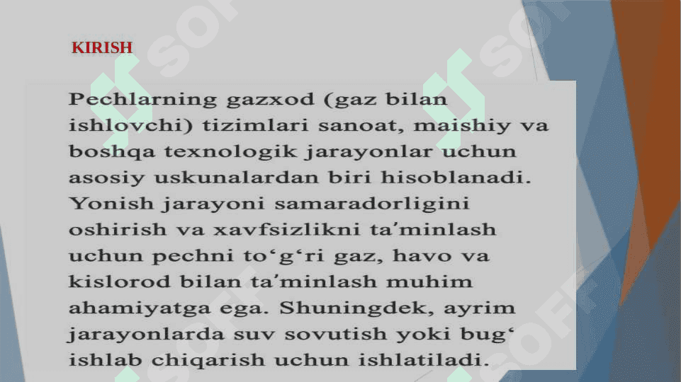 Pechning gazxod sistemalari  uning havo va suv kislorodi bilan ta'minlanishi 3