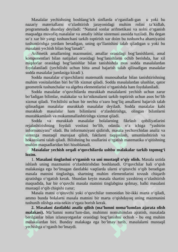 Matematikadan murakkab masalalar yechish 6
