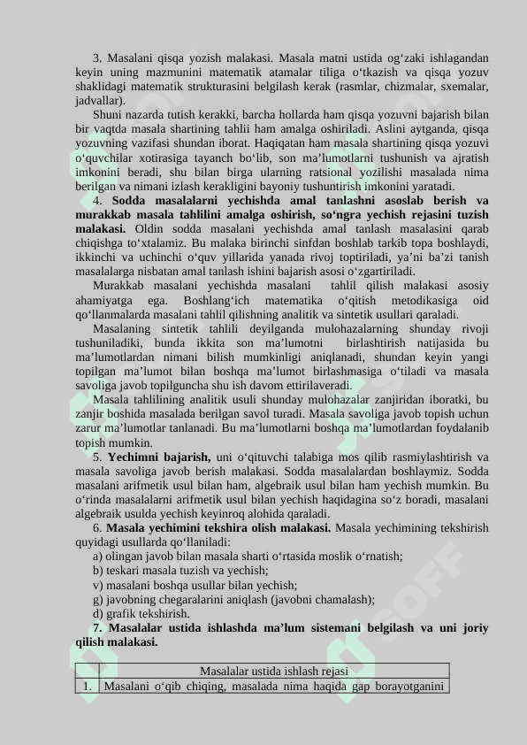 Matematikadan murakkab masalalar yechish 7