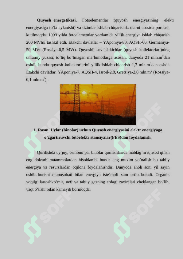 Quyosh elektr stansiyalari (qes) 2