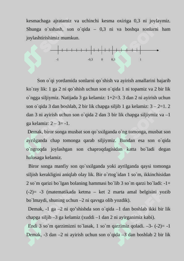 Son tushunchasini kengaytirish manfiy va musbat sonlar 4