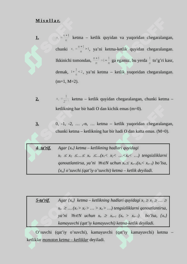 Sonlar ketma – ketligi 7