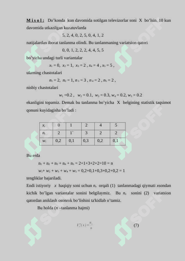 Statistik taqsimotlar 3