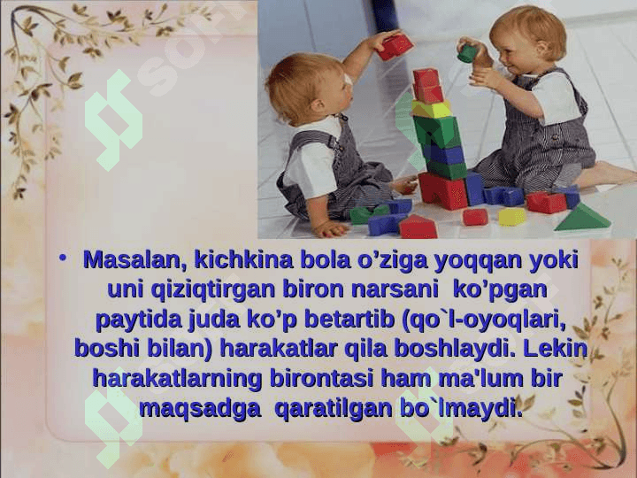 Irodaviy harakatlarning bolalarda rivojlanishi 3