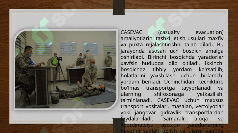 Ilgor xorijiy davlatlar armiyasida davolash-evakuvatsiya tadbirlarini tashkil etish (MEDEVAC, CASEVAC, TACEVAC.) 4