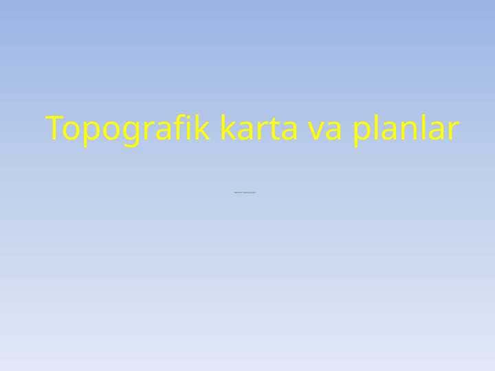 Topografik karta va planlar