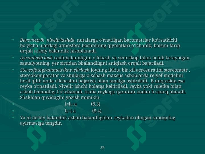 8 MAVZU Maydonni kvadratlarga bo`lib nivelirlash 2 4
