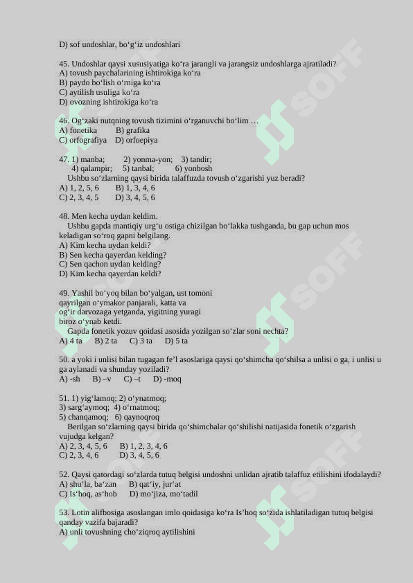 FONETIKA (Test) 6