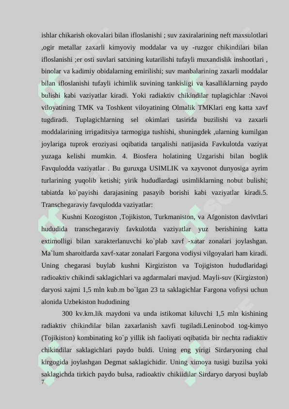 O’zbеkistonda aholini ekologik favquloddan  vaziyatlardan muhofaza qilish tadbirlari 7