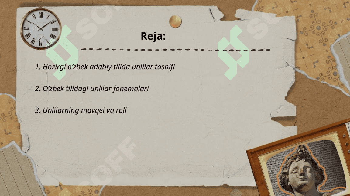 Hozirgi o'zbek adabiy tili unlilari 2