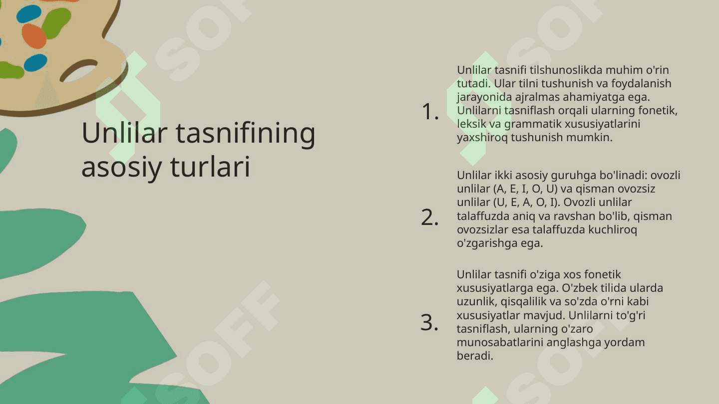 Unlilar tasnifi 3