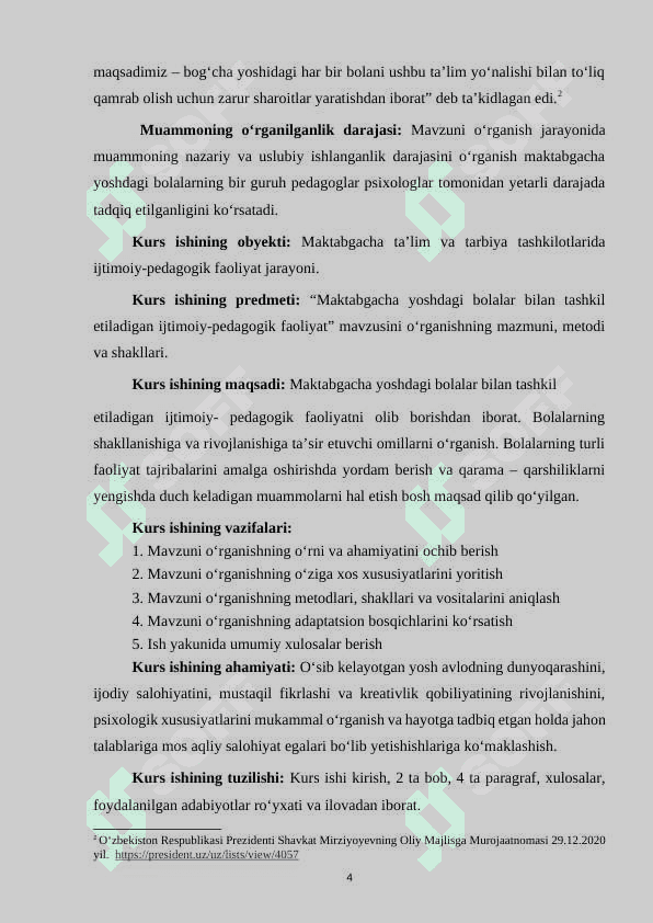 MAKTABGACHA YOSHDAGI BOLALAR BILAN TASHKIL ETILADIGAN IJTIMOIY-PEDAGOGIK FAOLIYAT 4