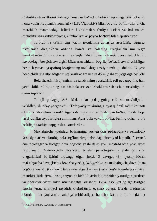 MAKTABGACHA YOSHDAGI BOLALAR BILAN TASHKIL ETILADIGAN IJTIMOIY-PEDAGOGIK FAOLIYAT 8