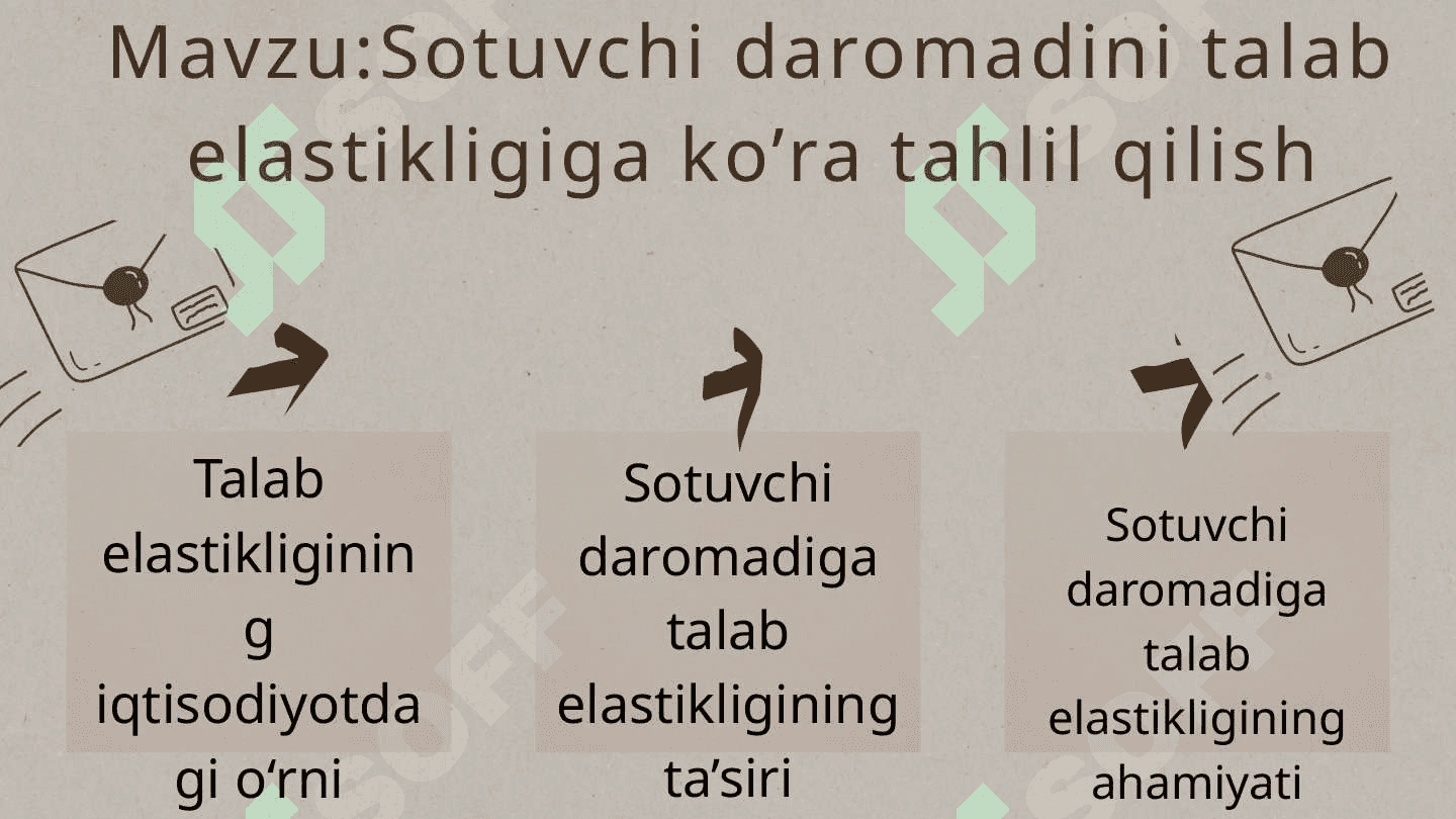 Sotuvchi daromadini talab elastikligiga ko’ra tahlil qilish 2