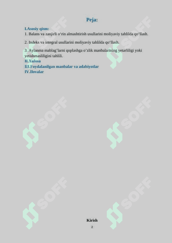 PUL MABLAG‘LARI VA HISOB–KITOBLAR HISOBI 2
