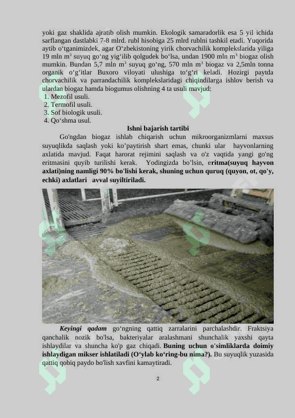 Biogaz olish 2