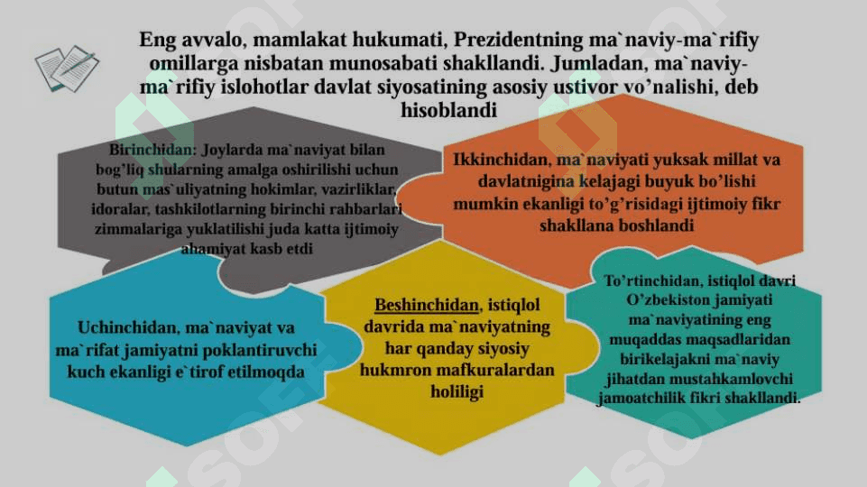 Mustaqillik yillarida O'zbekistonning ma'naviy va madaniy taraqqiyoti 5