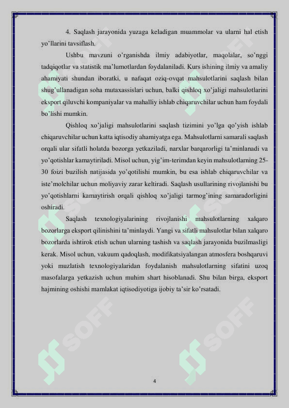Meva va sabzavot mahsulotlarini saqlash usullari 4