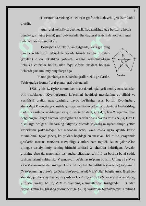 Kurs ishi Diskret tuzilmalar Graflar nazariyasining asosiy tushunchalari 6