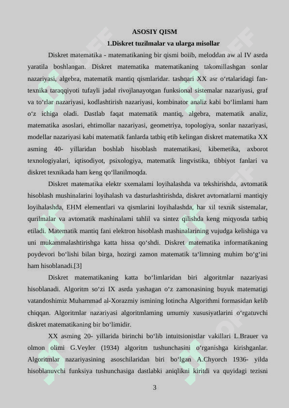 Kurs ishi Diskret tuzilmalar va ularga misollar O‘rmon daraxtlar va ularning xossalari Munosabatlar (Unar va Binar) va ular ustida amallar 2
