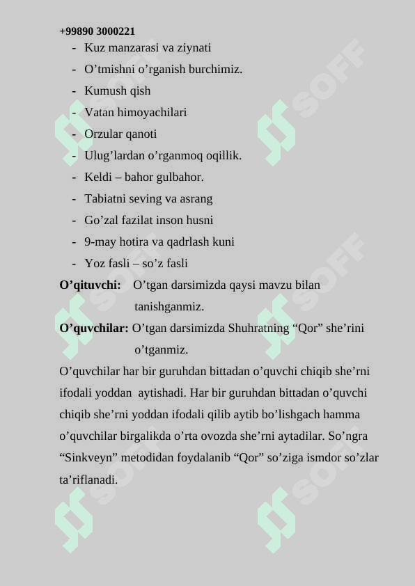 3-Sinf O'qish fanidan Chana mavzusida dars ishlanma 4