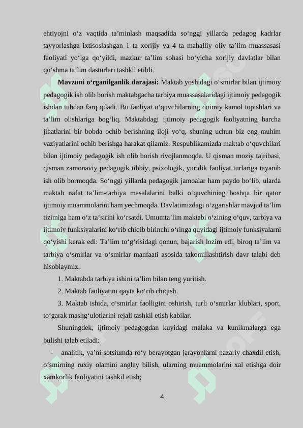 Ijtimoiy  pedagogning maktab yoshidagi o‘smirlar bilan ish yuritishi 4