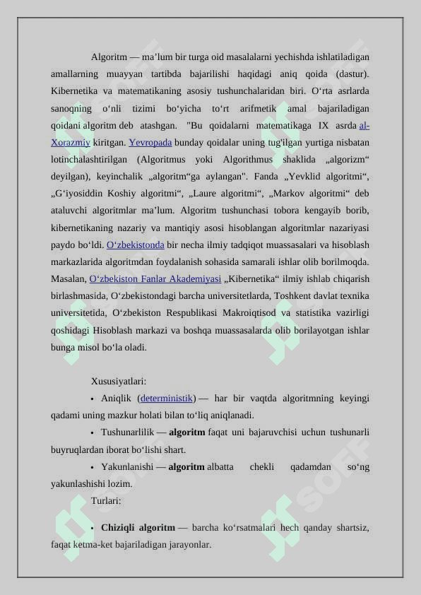 Algoritm tushunchasi 2