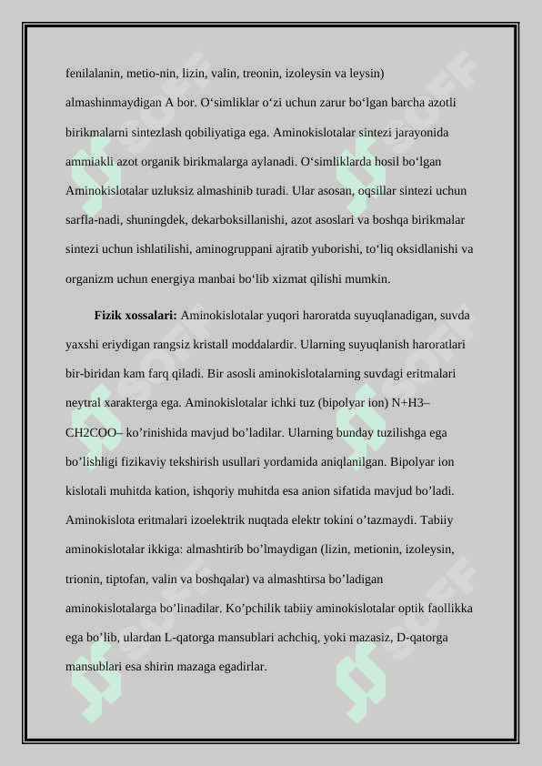 Aminokislotalarni ajratib olish va identifikatsiyalash usullari 3