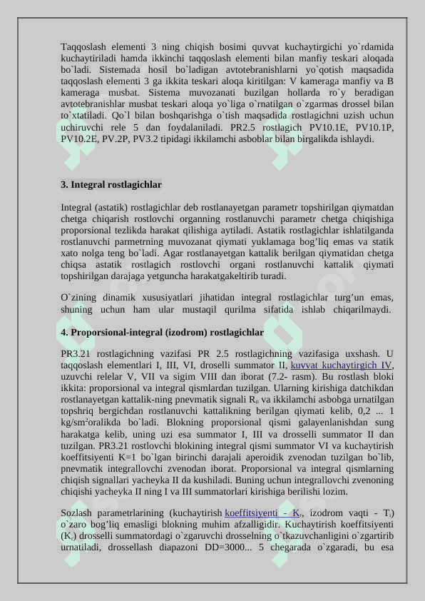 Avtomatik rostlashning nazariy va texnik elementlari 4