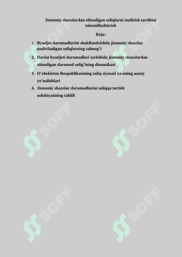 Jismoniy shaxslardan olinadigan soliqlarni undirish tartibini takomillashtirish 2