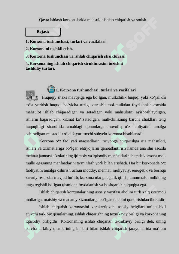 Qayta ishlash korxonalarida mahsulot ishlab chiqarish va sotish 2