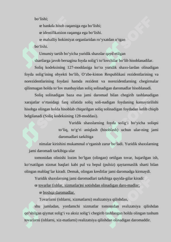 Yuridik va jismoniy shaxslar to‘laydigan soliqlar va yig‘imlar 6