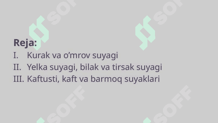 Qo’l suyaklari 2