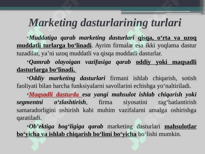 MARKETING DASTURI 6