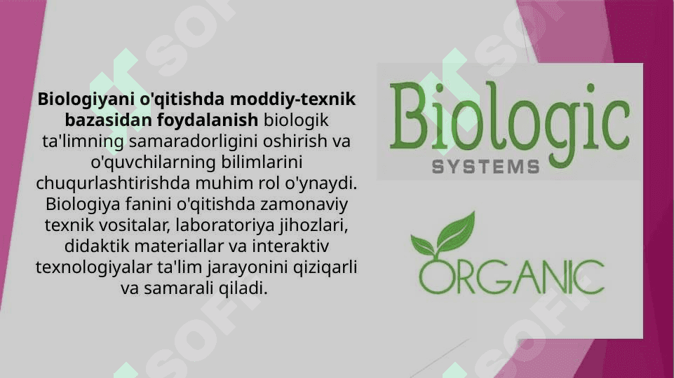 Biologiyani o'qitishda moddiy texnik bazasidan foydalanish (TAQDIMOT) 3
