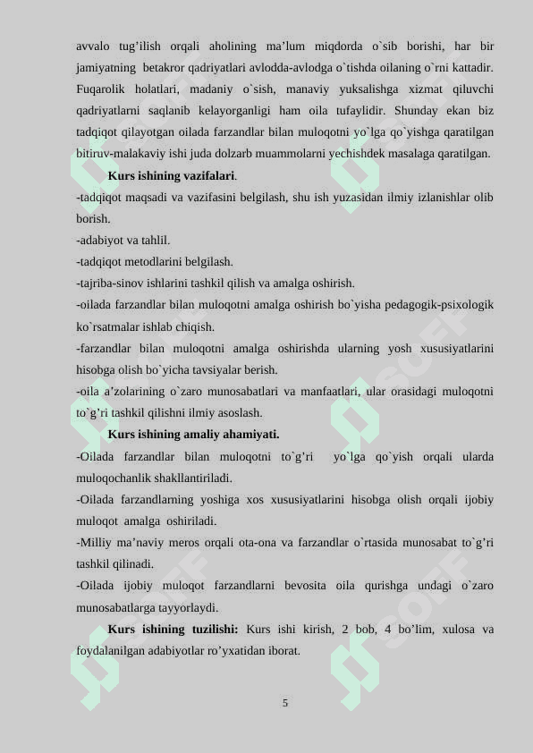Oilada sogʻlom turmush tarzi asosida tarbiya berish metodikasi 5