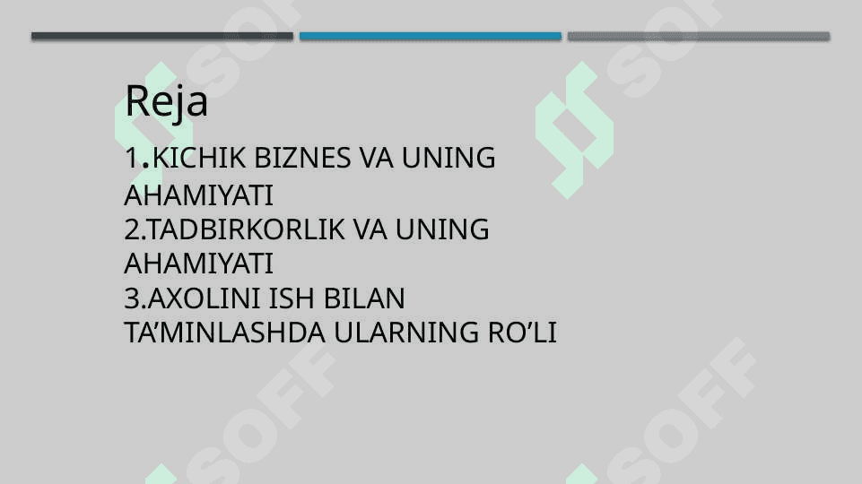 Kichik biznes va tadbirkorlikning axolini ish bilan ta’minlash va yangi o’rinlarini yaratishdagi ro’li 2