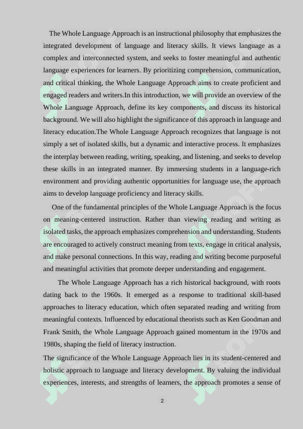 The Whole Language Approach 3