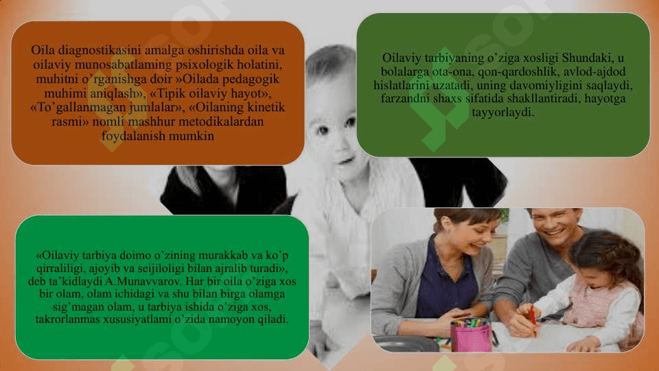OILANING TARBIYAVIY  IMKONIYATLARINI  TASHXIS ETISH 3