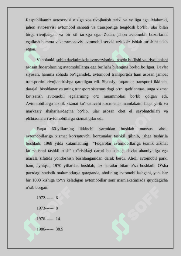 Avtomobillar servisi-avtomobillarga xizmat ko'rsatishning tan olingan usli 4