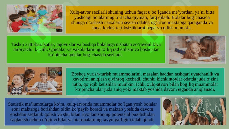 BOLALAR XULQ-ATVORIDAGI OG’ISHLARINI DIAGNOSTIKA QILISH 3