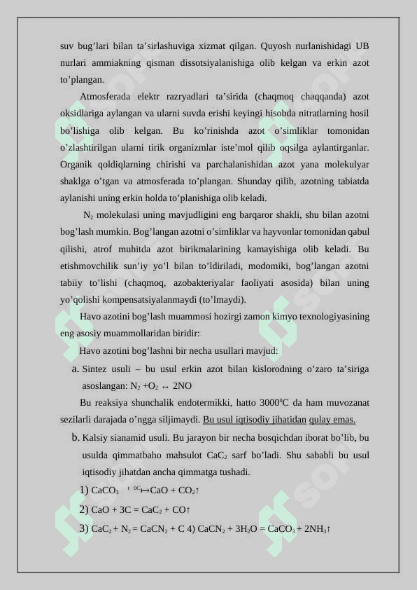 Azotli o'g'itlar olish texnalogiyasi 3