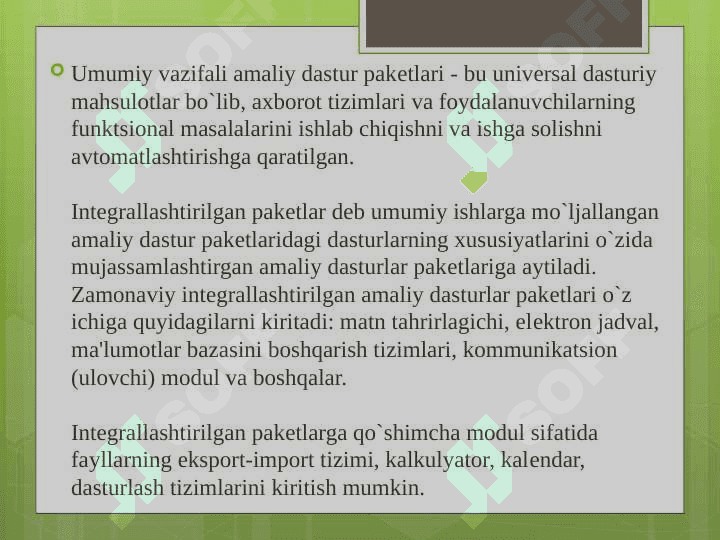 Amaliy dastur paketlari 7