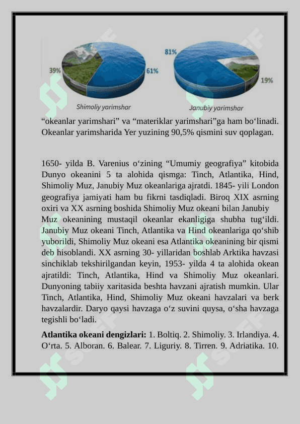 Dunyo okeani va uning qismlari 1-soatlik dars ishlanma 3