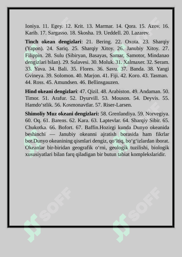 Dunyo okeani va uning qismlari 1-soatlik dars ishlanma 4
