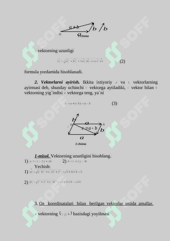 Vektorlar algebrasi elementlari 3